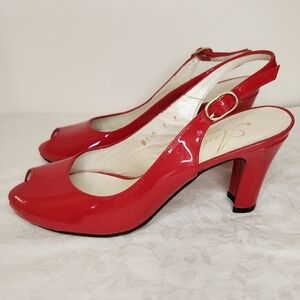 Vintage Patent Red Leather Pumps